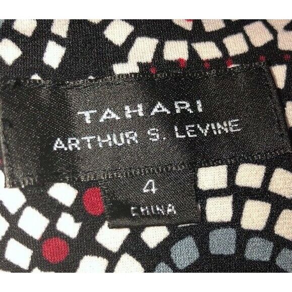 Tahari Arthur S. Levine Dress GEO Fit & Flare Sz 4 - Picture 7 of 8